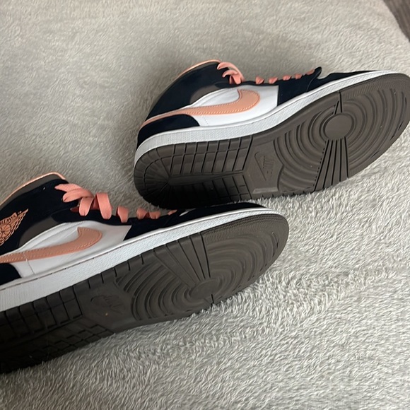 peach black and white jordans